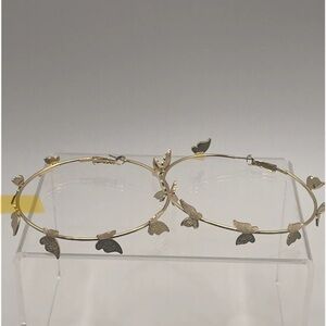 Gold Butterfly Hoop Earrings